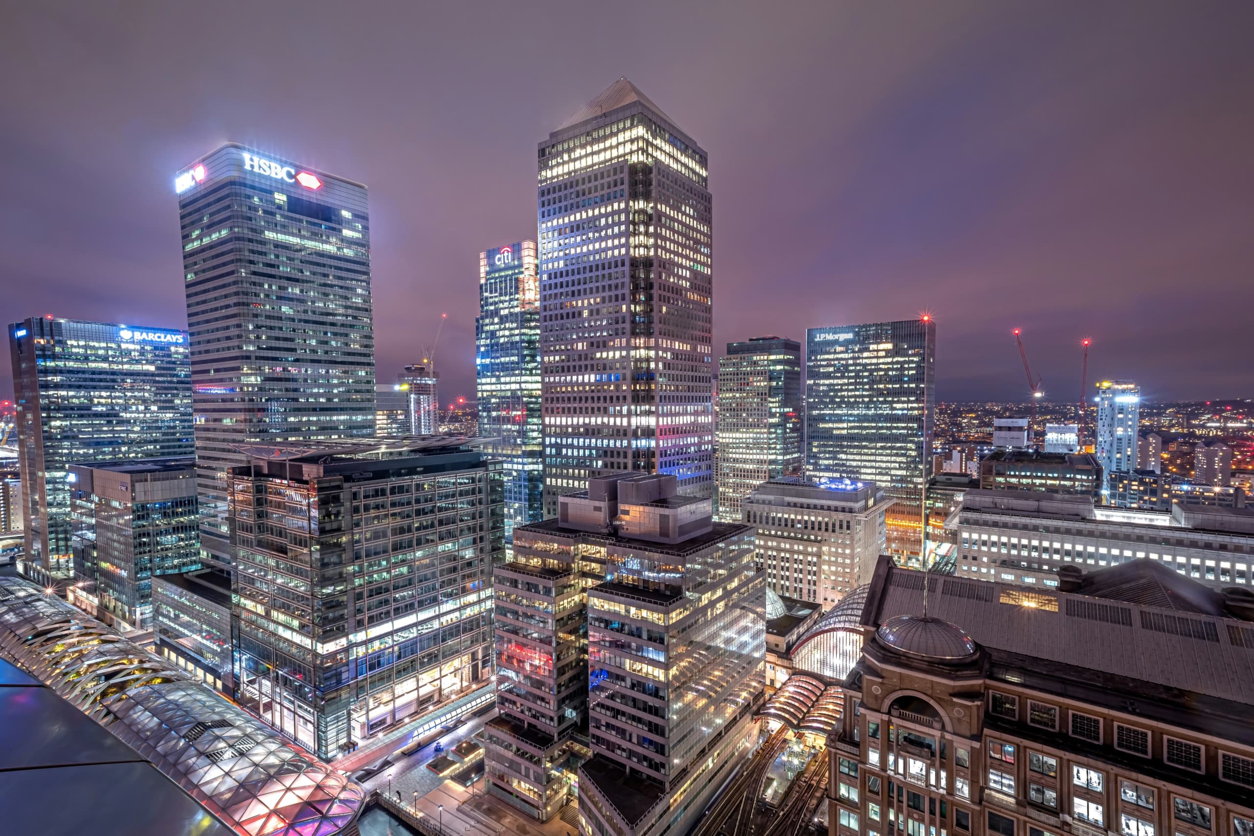 Night time city landscape